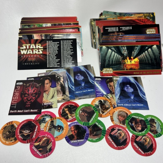Large Lot of Star Wars Collectors Trading Cards & POGS