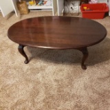 Dark Wood Coffee Table with Queen Anne Legs