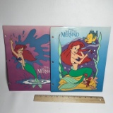 Pair of 1991 Disney Little Mermaid Folders - New Old Stock