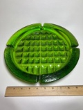 Large Vintage Green Glass Ashtray