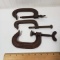 Lot of 3 Vintage C Clamps