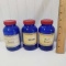 Lot of 3 Cobalt Blue Bottles with Printed Labels