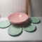 Colorful Melamine Serving Bowl and 4 Small Plates