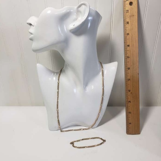 Necklace Marked 14Kt Gold Plated with Matching Bracelet