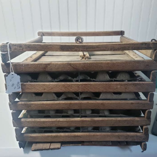 Antique Wood Egg Crate