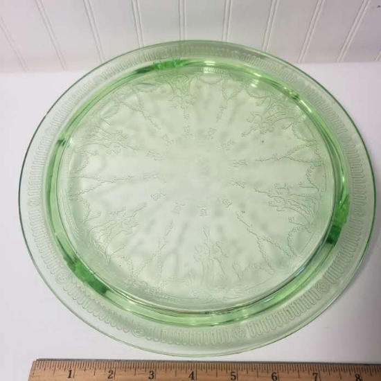 Uranium Glass Cake Plate