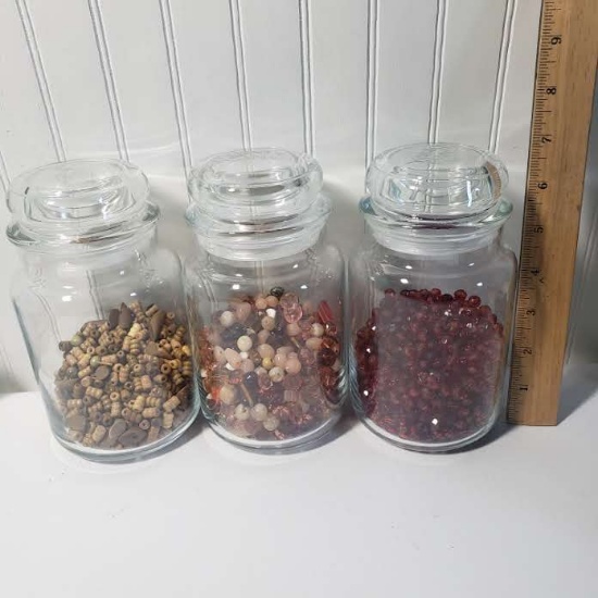 3 Jars of Beads