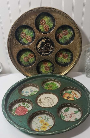 2 Vintage Serving Trays