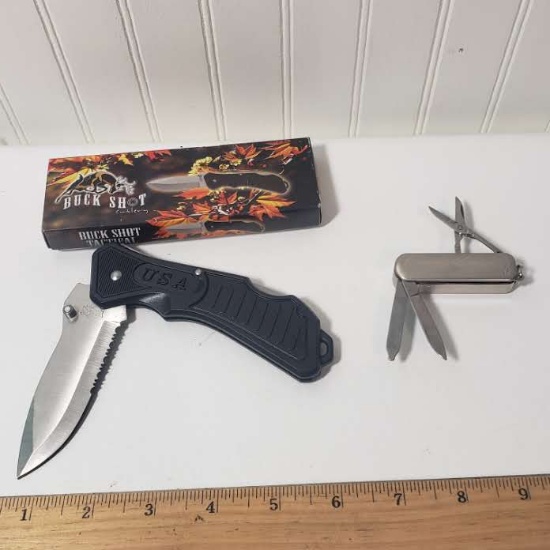 Buckshot Knife and Kowell Multi Purpose Knife/Lighter