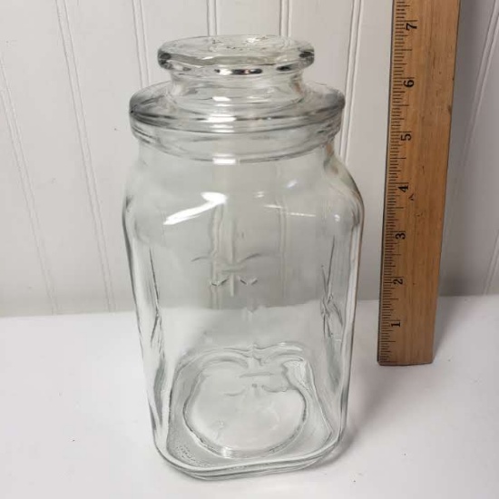 Anchor Hocking Vintage Fleur De Lis Apothecary Canister Jar