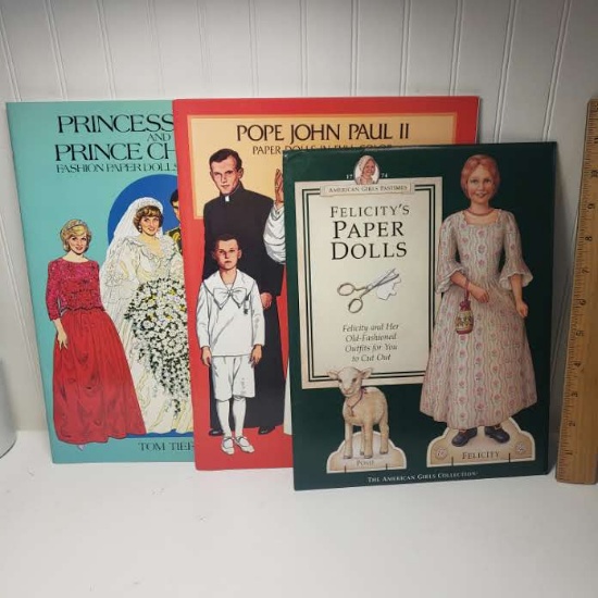 Lot of 3 Assorted Paper Dolls Books