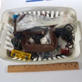 Basket Lot of Assorted Tools and Electrical Items