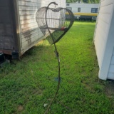Vintage Heart Shaped Metal Bird Cage with Wrought Iron Stand
