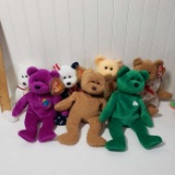 Lot of 7 Ty Beanie Babies Bears with Tags Attached
