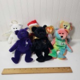 Lot of 7 Ty Beanie Babies Bears with Tags Attached