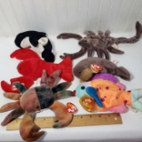 Lot of 6 Ty Beanie Babies Sea Creatures and 1 Scorpion with Tags Attached
