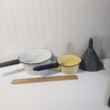 Lot of 3 Pieces Vintage Enamelware
