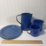 Lot of Blue Speckled Enamelware