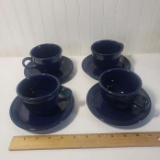 4 Sets of Fiesta Ware Cups and Saucers