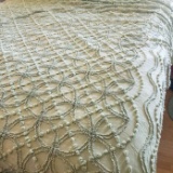 Queen Size Lightweight Green Chenille Bedspread