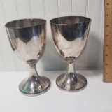 Pair of Meriden Company Silver Plated Goblets