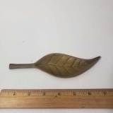 Vintage Brass Leaf Trinket Dish