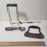 Lot of Vintage Kitchen Tools - Cast Iron Handle on Chopper