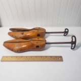 Set of Wooden Shoe Trees with Cast Iron Handles
