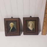 Vintage E.J.S Mfg. George and Martha Washington Framed Prints