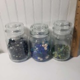 3 Jars of Beads