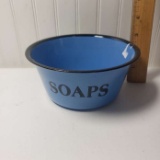 Blue Enamel “Soaps” Bowl