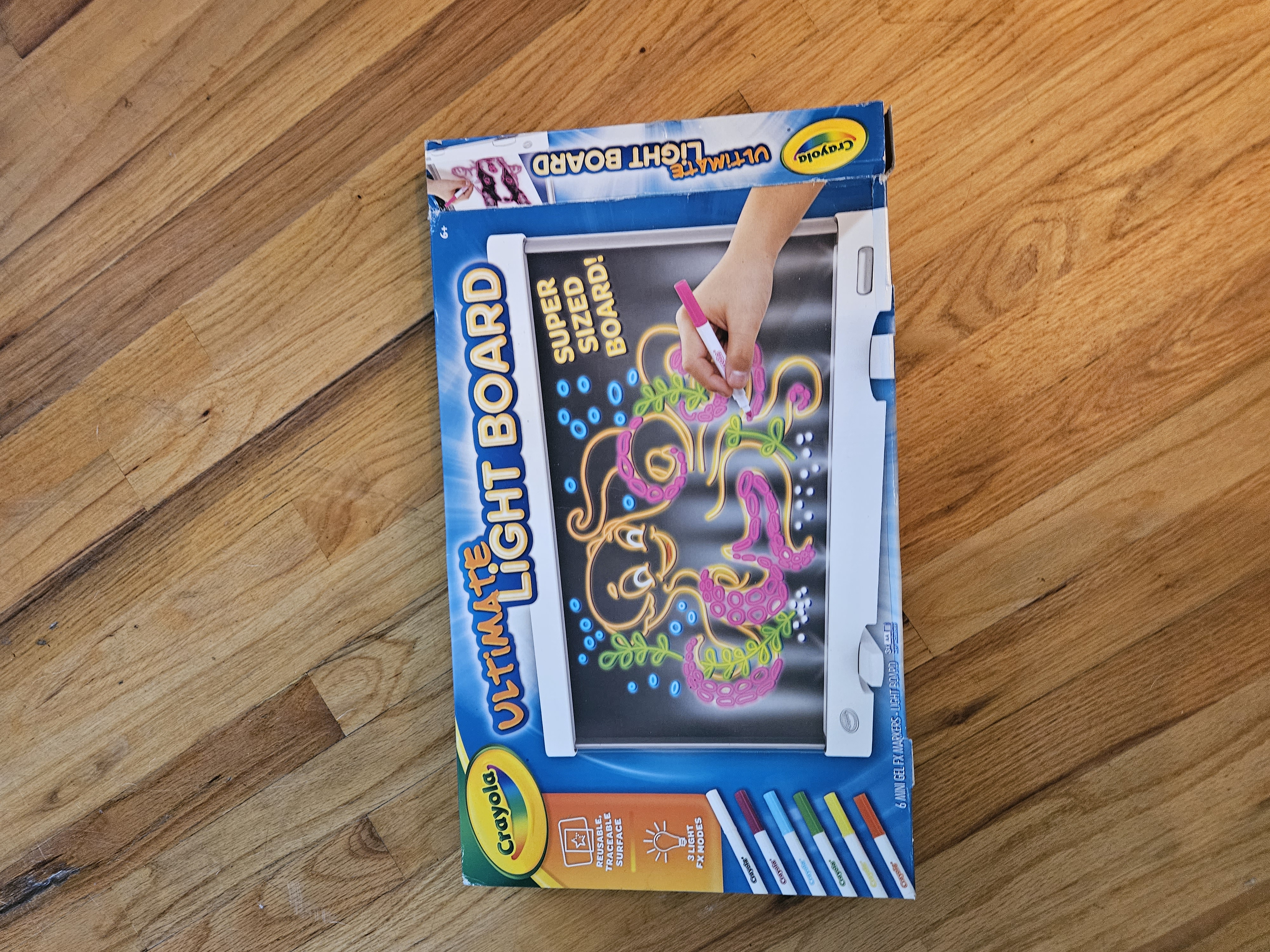 Crayola Ultimate Light Board Super Sized Reusable Traceable Board with 6  Markers