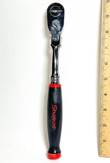 SNAP-ON 3/8 Drive Dual 80 Technology Standard Handle Offset Soft Grip Flex-Head Ratchet FHOF80