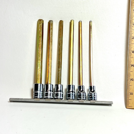 SNAP-ON 6pc 3/8" Drive Metric Extra-Long Hex Bit Socket Driver Set