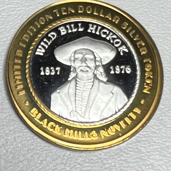 .999 Fine Silver Limited Edition 10th Anniversary Gambling Deadwood Wild Bill Hickok Gaming Token