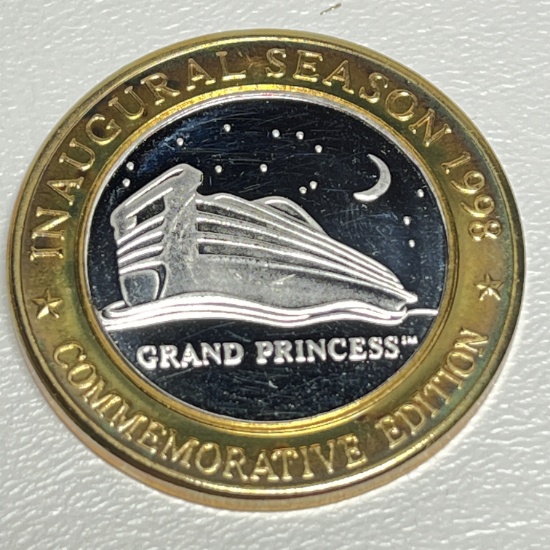 .999 Silver HSP 1998 Inaugural Season Grand Princess Commemorative Edition with Plastic Case