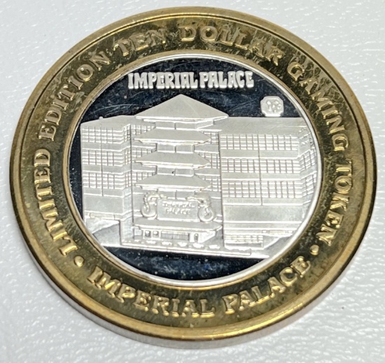 1995 Limited Edition .999 Silver Ten Dollar Las Vegas Imperial Palace Hotel & Casino Gaming Token
