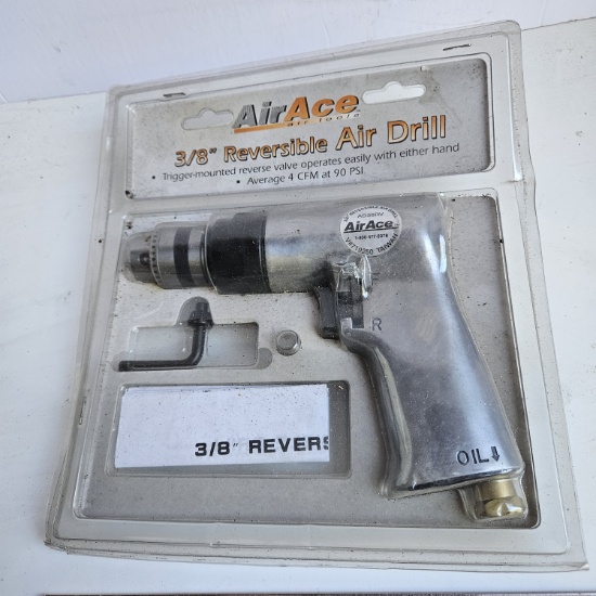 Air Ace 3/8” Reversible Air Drill - Never Opened