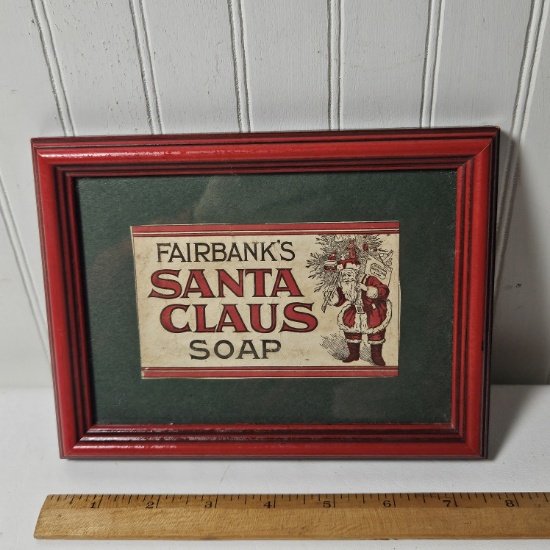 Framed “Fairbank’s Santa Claus Soap” Paper
