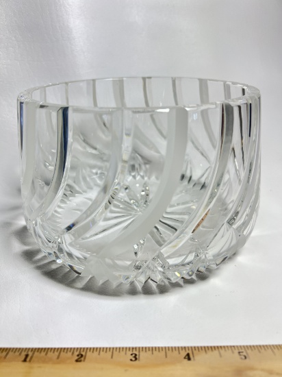 Heavy Lead Crystal Swirled & Tapered Bowl
