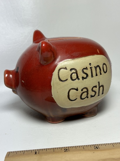 Adorable “Casino Cash” Pottery Piggy Bank