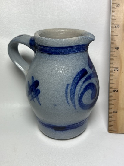 Blue Pottery Salt Glazed Creamer