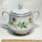 Beautiful Noritake Floral Sugar Bowl with Silver Accent