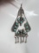 Vintage Sterling Silver Native American Pendant with Turquoise Stones