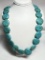 Vintage Native American Turquoise Stone & Sterling Beaded Necklace