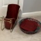 3 Pc Christmas Lot - Santa's Sleigh, Table Cloth & Basket