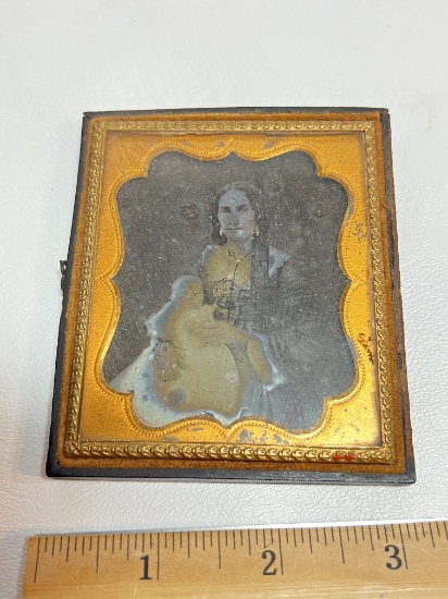 Antique Tin Type in Old Frame