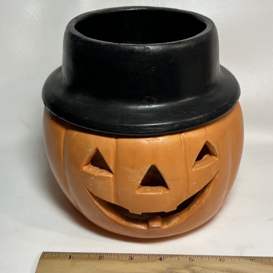 Pottery Jack-O-Lantern Dish/Candle Holder