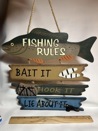 Fishing Rules.... Wall Hanging