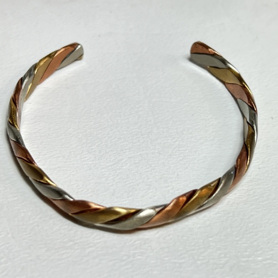 Tri-Metal Twisted Bracelet